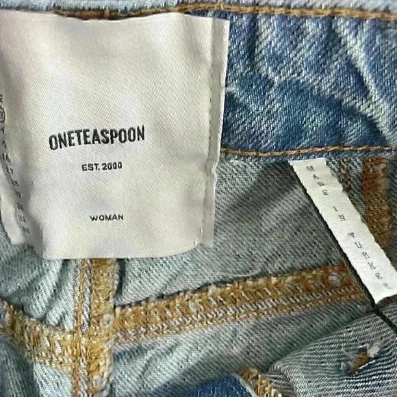 One Teaspoon High Waisted Shorts, Denim Shorts, Light Wash Shorts, Womens 23 - Picture 2 of 7